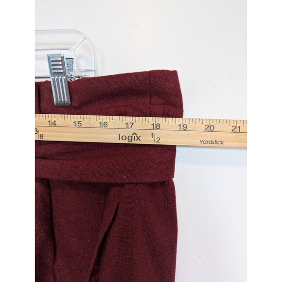 Boden Womens Rosemoor Paperbag Wool Skirt Size 16 Burgundy Wool Blend Midi Fall - Picture 9 of 10